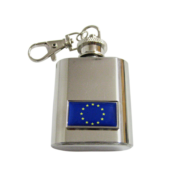 Thin Bordered European Union Keychain Flask - Picture 1 of 1